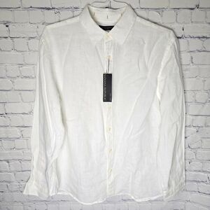 Banana Republic White Linen Men's Button-Down Shirt Size L NWT